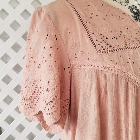 Knox Rose L Peachtree Eyelet Top NWT #7358 - Picture 3 of 11